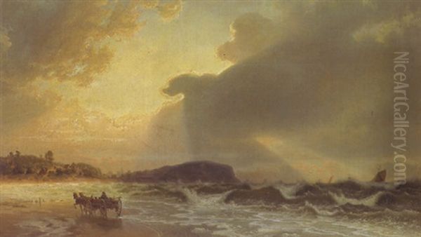 Ostseestrand Oil Painting by Johann-Wilhelm Cordes