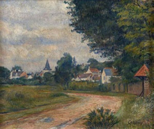 L'entree Du Village Oil Painting by Frederic Samuel Cordey