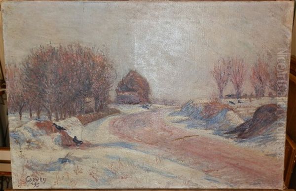 Les Corbeaux Sous La Neige Oil Painting by Frederic Samuel Cordey