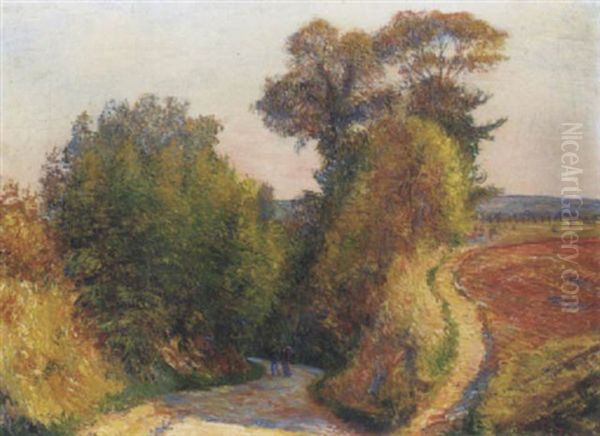 Un Paysage Au Soleil Couchant Oil Painting by Frederic Samuel Cordey