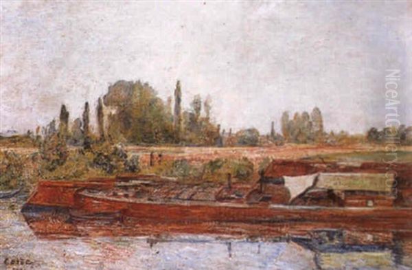 Les Peniches Pres D'auvers-sur-oise Oil Painting by Frederic Samuel Cordey