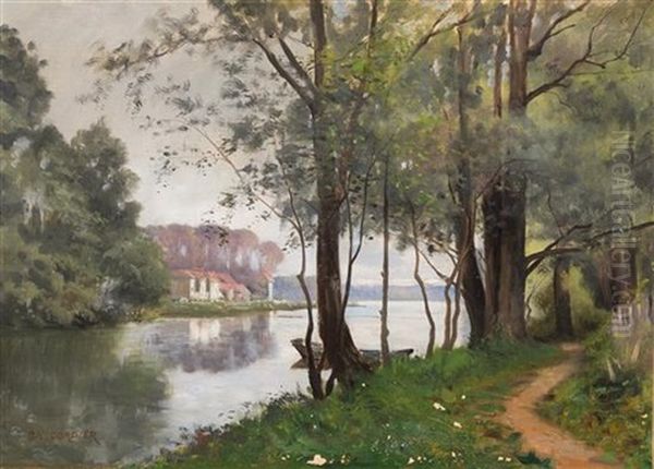 House In Gretz Fountainebleu Forest Oil Painting by Charles Pierre Modeste Cordier