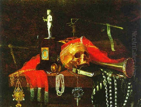 Vanitas-stilleben Oil Painting by Johannes Cordua