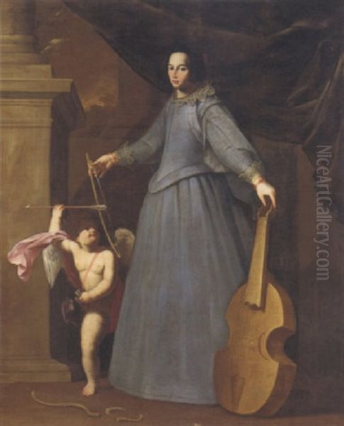 Ritratto Della Cantante Leonora Baroni Oil Painting by Fabio della Corgna