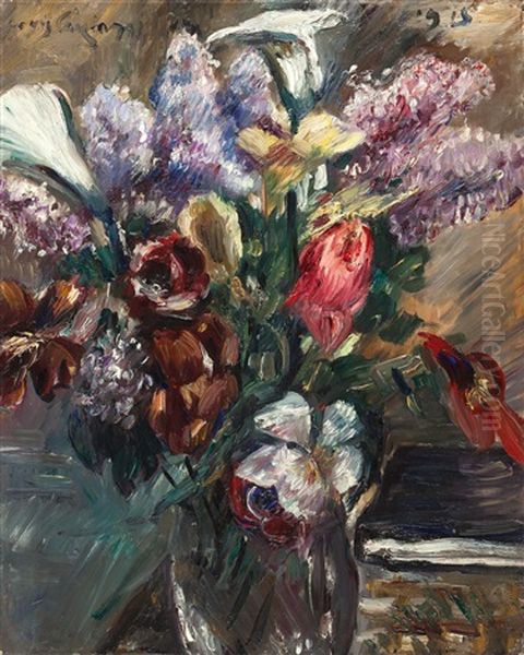 Tulpen, Flieder Und Kalla (tulips, Lilac And Calla) Oil Painting by Lovis Corinth