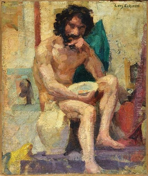 Sitting Figure Oil Painting by Lovis Corinth