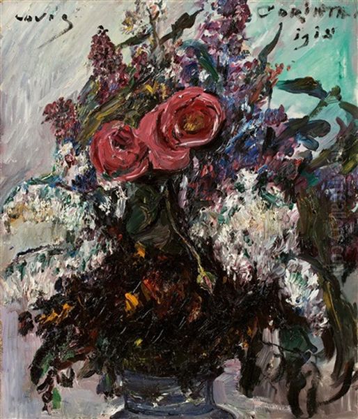 Rosen Und Flieder Oil Painting by Lovis Corinth