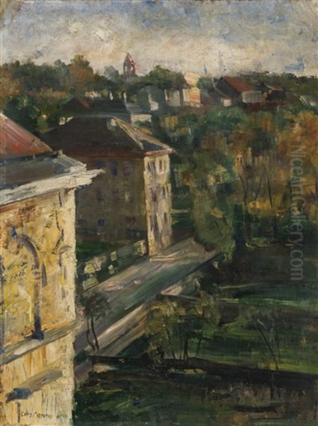 View From The Studio, Schwabing Oil Painting by Lovis Corinth