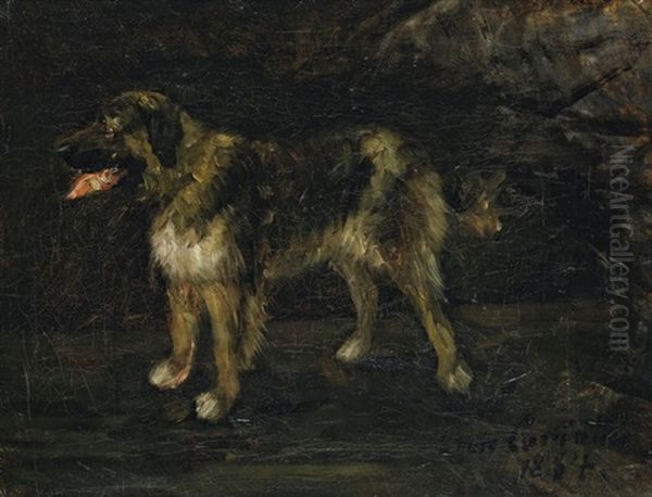 Hundestudie (grosser, Stehender Bernhardiner) Oil Painting by Lovis Corinth