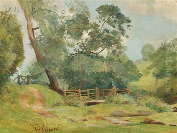 Verdant Landscape With Split Rail Fence Oil Painting by Lovis Corinth