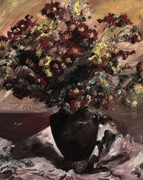 Gelbe Und Rote Astern, Herbstblumen Oil Painting by Lovis Corinth