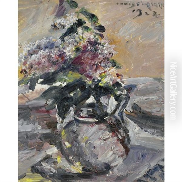 Flieder Im Glaskrug (lilacs In A Glass Jug) Oil Painting by Lovis Corinth