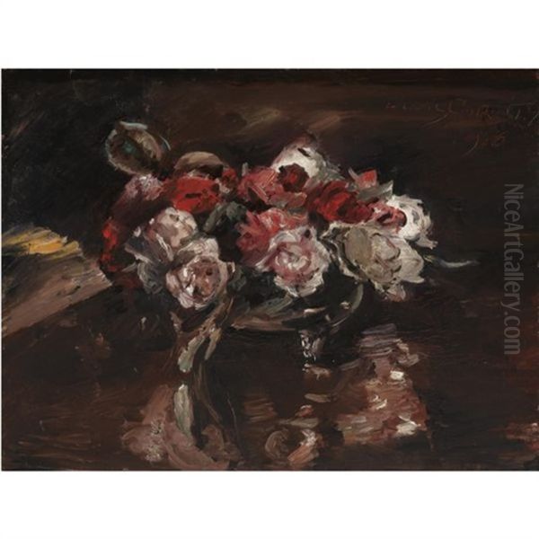 Rosenstillleben (still Life With Roses) Oil Painting by Lovis Corinth