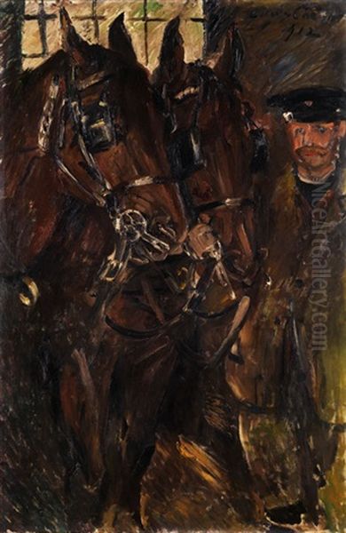 Kutschpferde Oil Painting by Lovis Corinth