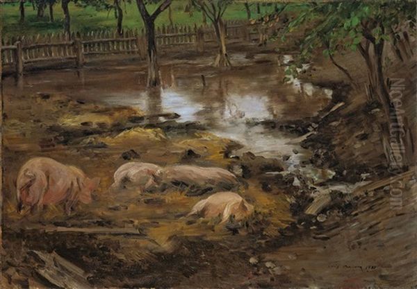 Schweinepfuhl Oil Painting by Lovis Corinth