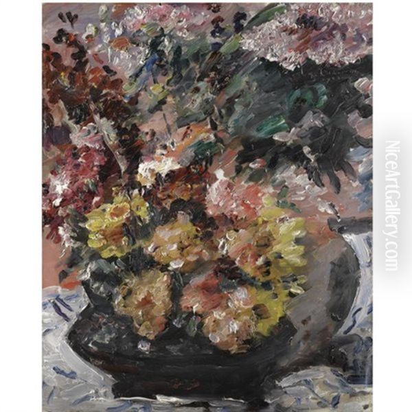 Blumen Im Bronzekubel (flowers In A Bronze Bucket) Oil Painting by Lovis Corinth