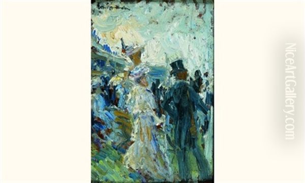 Couple Aux Courses Oil Painting by Lovis Corinth