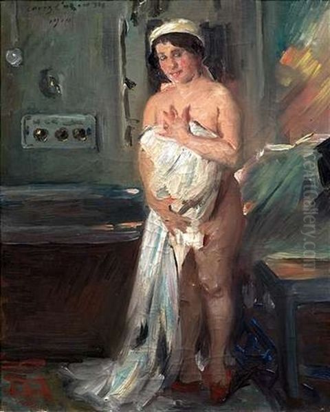 Beim Bade Oil Painting by Lovis Corinth