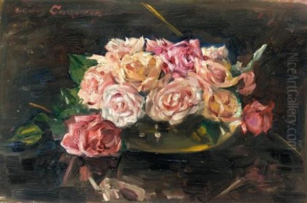 Rosen (roses) Oil Painting by Lovis Corinth