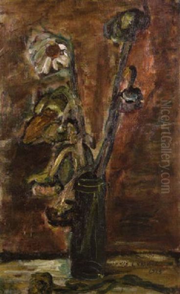 Bouquet De Fleurs Fanees Oil Painting by Lovis Corinth