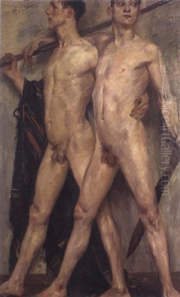 Schreitende Junglinge Oil Painting by Lovis Corinth