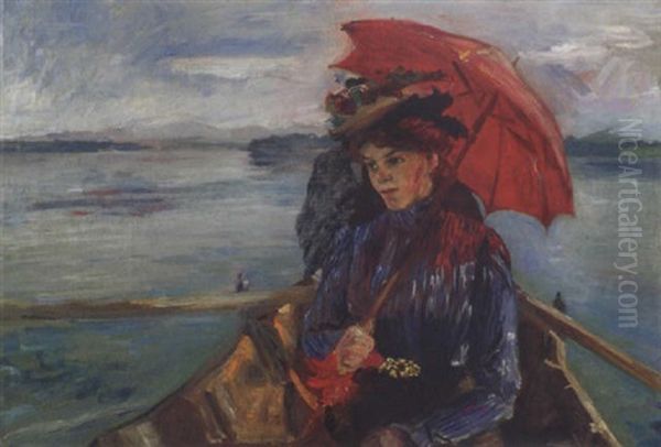 Fraulein Heck (im Boot Auf Dem Starnberger See) by Lovis Corinth