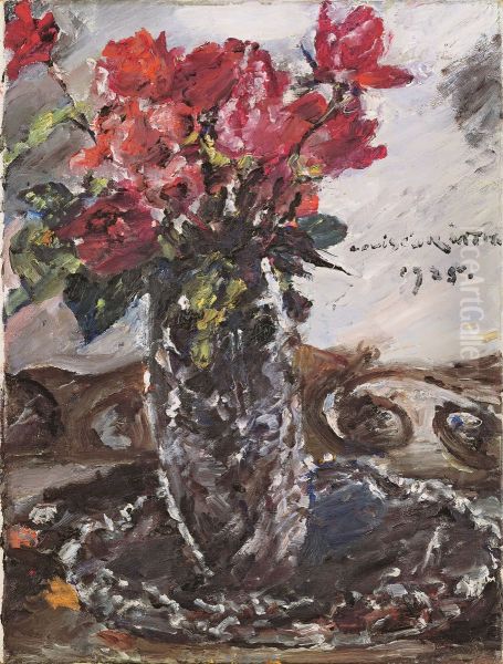 Rote Rosen Oil Painting by Lovis Corinth