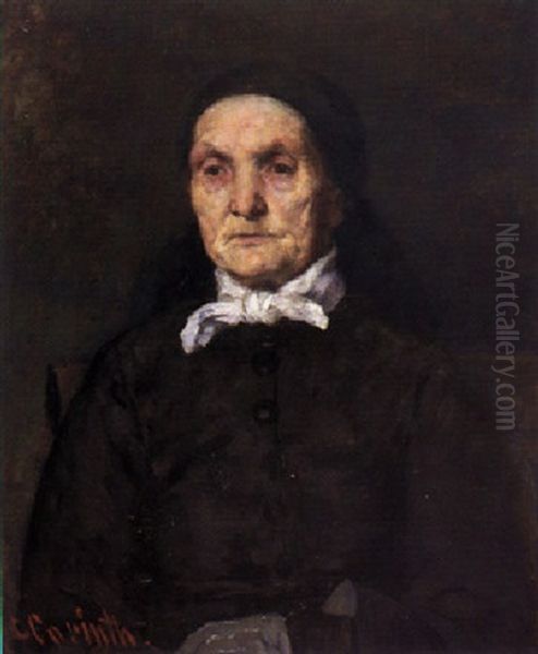 Portrat Einer Alten Frau Mit Weisem Halstuch Oil Painting by Lovis Corinth