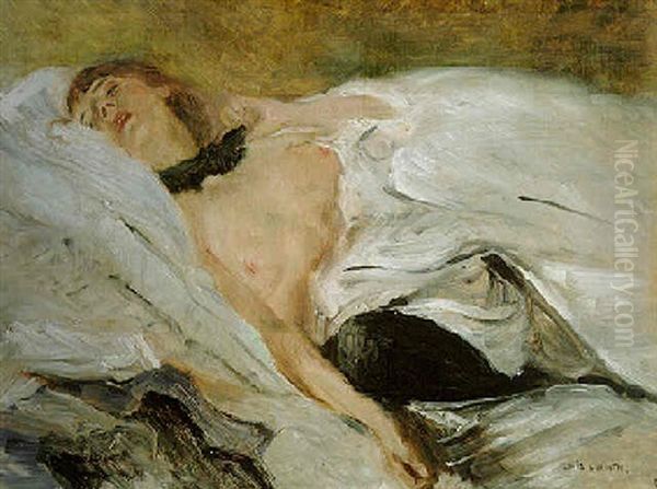 Schlafendes Madchen Oil Painting by Lovis Corinth