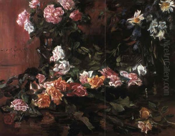 Rosen Oil Painting by Lovis Corinth