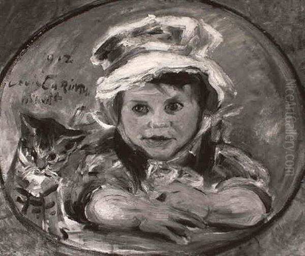 Wilhelmine Mit Katze Mizelonde by Lovis Corinth