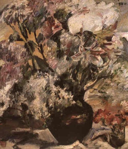 Amaryllis, Flieder, Anemonen Oil Painting by Lovis Corinth