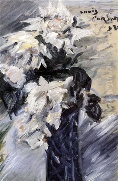 Blaue Vase Mit Dahlien Oil Painting by Lovis Corinth