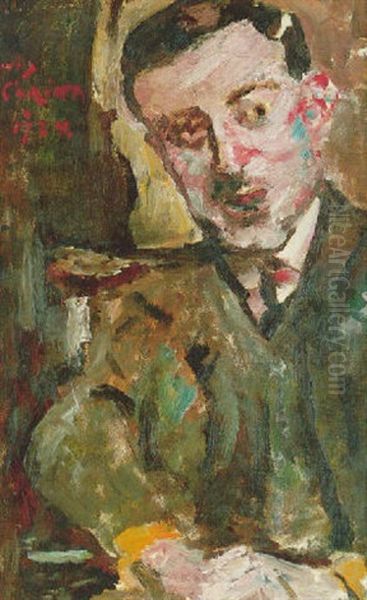 Portrat Dr. Arthur Rosin Im Stuhl Oil Painting by Lovis Corinth