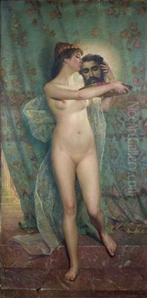 Salome Et La Tete De Saint Jean-baptiste Oil Painting by Georges Jean Louis Cormeray