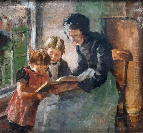 La Lecon De Lecture Oil Painting by Fernand Cormon