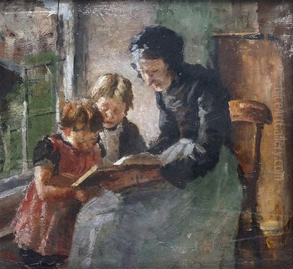 La Lecon De Lecture Oil Painting by Fernand Cormon