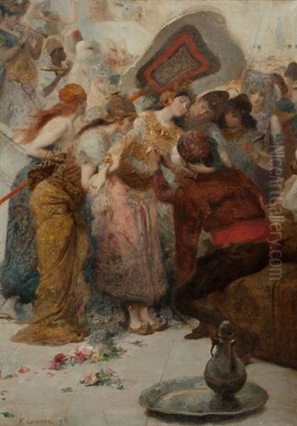 An Exotic Woman And Her Attendants Oil Painting by Fernand Cormon