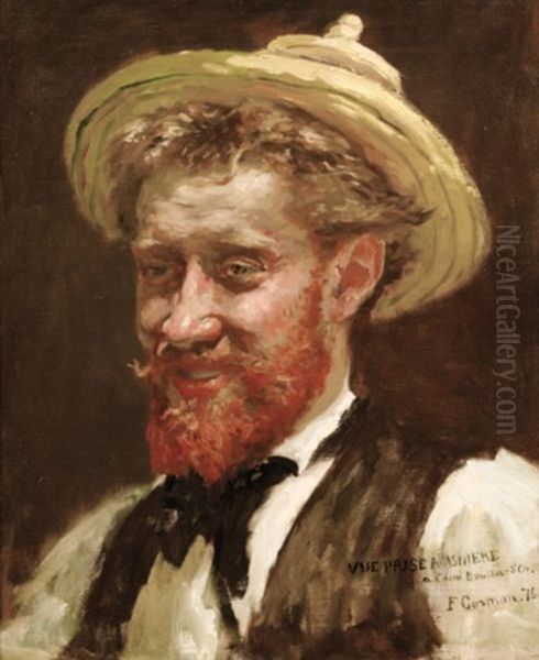 Portrait D'homme Au Chapeau Oil Painting by Fernand Cormon