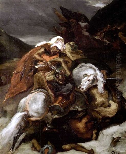 Combat Du Giaour Et Du Pacha Oil Painting by Fernand Cormon