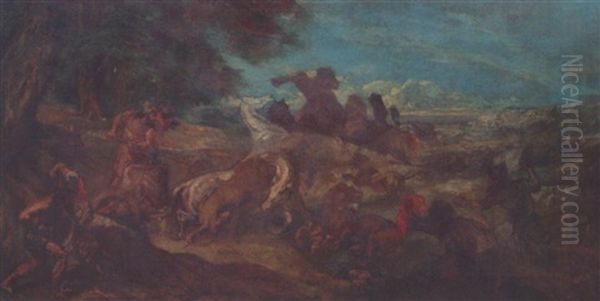 La Chasse Au Lion Oil Painting by Fernand Cormon