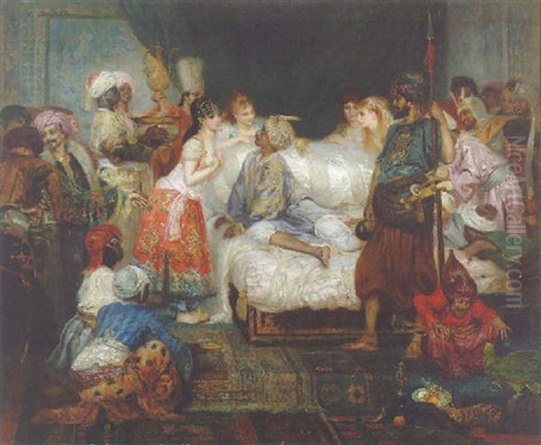 Le Harem, Scene Des Mille Et Une Nuits Oil Painting by Fernand Cormon