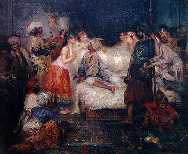 Le Harem, Scene Des Mille Et Une Nuits Oil Painting by Fernand Cormon