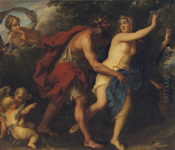 Jupiter And Semele Oil Painting by Carlo Cornaro