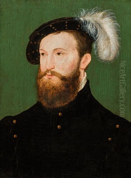 Portrait Of A Man Wearing A Hat Oil Painting by  Corneille de Lyon