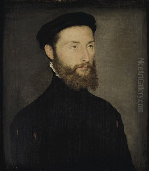 Portrait D'homme Barbu Anciennement Dit De Charles De Cosse-brissac Oil Painting by  Corneille de Lyon