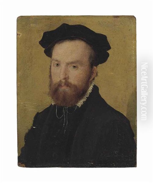 Portrait Of A Gentleman, Bust-length Oil Painting by  Corneille de Lyon