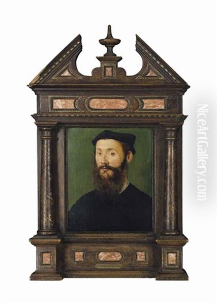 Portrait Of A Man, Bust-length, In A Black Cap Oil Painting by  Corneille de Lyon