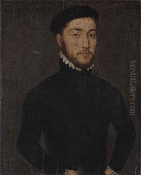 Portrait Of A Gentleman, Aged 23, Half-length Oil Painting by  Corneille de Lyon