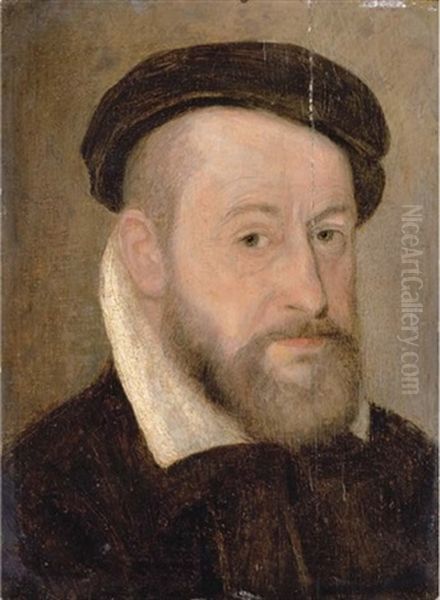 Portrait Of A Gentleman In A Black Doublet And Cap Oil Painting by  Corneille de Lyon